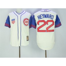 MLB Chicago Cubs 22 Jason Heyward Cream 1942 Majestic Cooperstown Collection Throwback Men Jersey