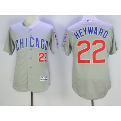 MLB Chicago Cubs 22 Jason Heyward Gray Road Stitched 2016 Majestic Flex Base Men Jersey
