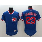 MLB Chicago Cubs 23 Ryne Sandberg Blue Pullover 2016 Flex Base Majestic Stitched Men Jersey