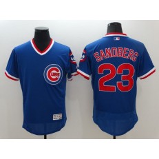 MLB Chicago Cubs 23 Ryne Sandberg Blue Pullover 2016 Flex Base Majestic Stitched Men Jersey
