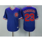 MLB Chicago Cubs 23 Ryne Sandberg Blue Throwback Cool Base Men Jersey