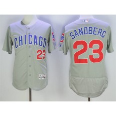 MLB Chicago Cubs 23 Ryne Sandberg Gray Road Stitched 2016 Majestic Flex Base Men Jersey