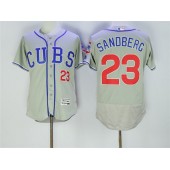 MLB Chicago Cubs 23 Ryne Sandberg Retired Gray CUBS Stitched 2016 Majestic Flex Base Men Jersey