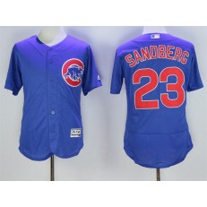 MLB Chicago Cubs 23 Ryne Sandberg Royal Blue Stitched 2016 Majestic Flex Base Men Jersey
