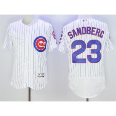 MLB Chicago Cubs 23 Ryne Sandberg White Home 100th Anniversary 2016 Flexbase Majestic Baseball Men Jersey
