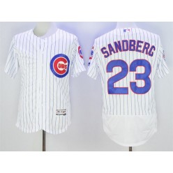 MLB Chicago Cubs 23 Ryne Sandberg White Home 100th Anniversary 2016 Flexbase Majestic Baseball Men Jersey