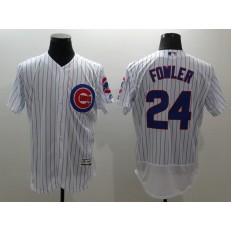 MLB Chicago Cubs 24 Dexter Fowler White Home 100th Anniversary 2016 Flexbase Majestic Baseball Men Jersey