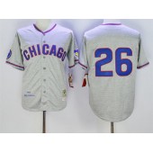 MLB Chicago Cubs 26 Billy Williams 1968 Gray Wool Throwback Men Jersey