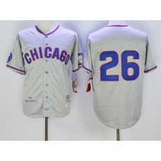 MLB Chicago Cubs 26 Billy Williams 1968 Gray Wool Throwback Men Jersey