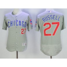 MLB Chicago Cubs 27 Addison Russell Gray Road Stitched 2016 Majestic Flex Base Men Jersey
