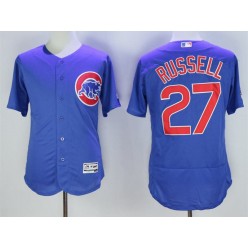 MLB Chicago Cubs 27 Addison Russell Royal Blue Stitched 2016 Majestic Flex Base Men Jersey