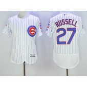 MLB Chicago Cubs 27 Addison Russell White Home 100th Anniversary 2016 Flexbase Majestic Baseball Men Jersey