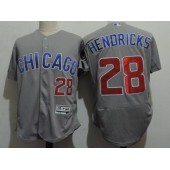 MLB Chicago Cubs 28 Kyle Hendricks Gray Road Stitched 2016 Majestic Flex Base Men Jersey