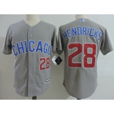 MLB Chicago Cubs 28 Kyle Hendricks Gray Road with Small Number Stitched Majestic Cool Base Men Jersey