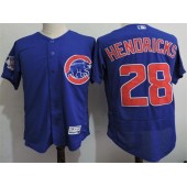 MLB Chicago Cubs 28 Kyle Hendricks Royal Blue Stitched 2016 Majestic Flex Base Men Jersey