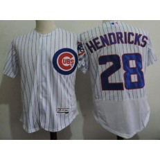 MLB Chicago Cubs 28 Kyle Hendricks White Home 100th Anniversary 2016 Flexbase Majestic Baseball Men Jersey