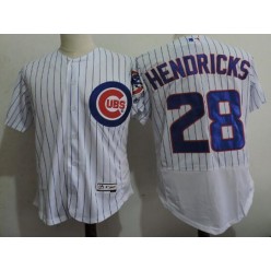 MLB Chicago Cubs 28 Kyle Hendricks White Home 100th Anniversary 2016 Flexbase Majestic Baseball Men Jersey