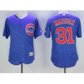 MLB Chicago Cubs 31 Greg Maddux Royal Blue Stitched 2016 Majestic Flex Base Men Jersey