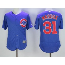 MLB Chicago Cubs 31 Greg Maddux Royal Blue Stitched 2016 Majestic Flex Base Men Jersey