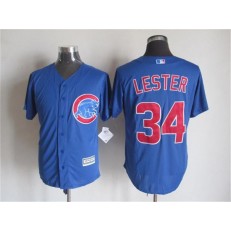 MLB Chicago Cubs 34 Jon Lester Blue Cool Base Men Jersey