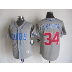 MLB Chicago Cubs 34 Jon Lester Gray Alternate 2015 Cool Base Men Jersey