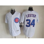 MLB Chicago Cubs 34 Jon Lester White Home Stitched 2016 Majestic Cool Base Men Jersey