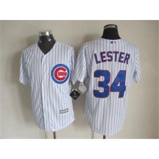 MLB Chicago Cubs 34 Jon Lester White Home Stitched 2016 Majestic Cool Base Men Jersey