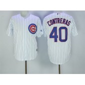 MLB Chicago Cubs 40 Willson Contreras White Home Stitched 2016 Majestic Cool Base Men Jersey