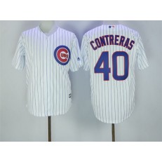 MLB Chicago Cubs 40 Willson Contreras White Home Stitched 2016 Majestic Cool Base Men Jersey