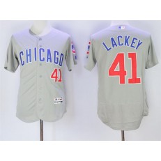 MLB Chicago Cubs 41 John Lackey Gray Road Stitched 2016 Majestic Flex Base Men Jersey