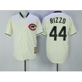MLB Chicago Cubs 44 Anthony Rizzo 2017 Cream Turn Back the Clock Stitched Majestic Cooperstown Collection Men Jersey