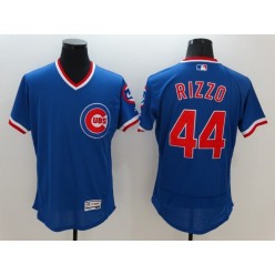 MLB Chicago Cubs 44 Anthony Rizzo Blue Pullover 2016 Flex Base Majestic Stitched Men Jersey