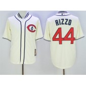 MLB Chicago Cubs 44 Anthony Rizzo Cream 1929 Majestic Cooperstown Collection Throwback Men Jersey
