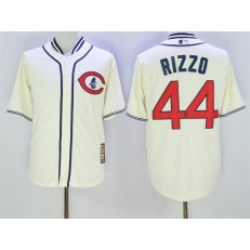 MLB Chicago Cubs 44 Anthony Rizzo Cream 1929 Majestic Cooperstown Collection Throwback Men Jersey