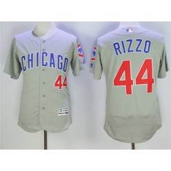MLB Chicago Cubs 44 Anthony Rizzo Gray Road Stitched 2016 Majestic Flex Base Men Jersey