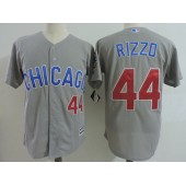 MLB Chicago Cubs 44 Anthony Rizzo Gray Road with Small Number Stitched Majestic Cool Base Men Jersey