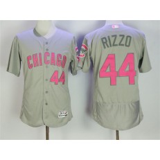MLB Chicago Cubs 44 Anthony Rizzo Gray with Pink Mother's Day Stitched Majestic Flex Base Men Jersey