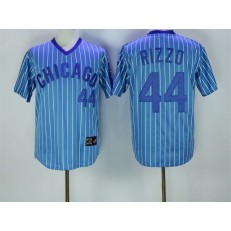 MLB Chicago Cubs 44 Anthony Rizzo Light Blue Pullover 1988 Cooperstown Collection Stitched Men Jersey