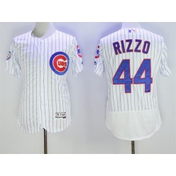 MLB Chicago Cubs 44 Anthony Rizzo White Home 100th Anniversary 2016 Flexbase Majestic Baseball Men Jersey