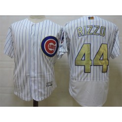 MLB Chicago Cubs 44 Anthony Rizzo White World Series Champions Gold Stitched Majestic 2016 Flex Base Men Jersey