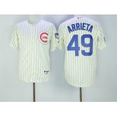 MLB Chicago Cubs 49 Jake Arrieta 1969 Cream Pullover Men Jersey