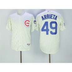 MLB Chicago Cubs 49 Jake Arrieta 1969 Cream Pullover Men Jersey