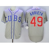 MLB Chicago Cubs 49 Jake Arrieta Gray Alternate 2015 Cool Base Men Jersey