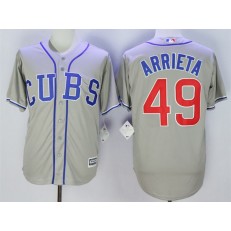 MLB Chicago Cubs 49 Jake Arrieta Gray Alternate 2015 Cool Base Men Jersey