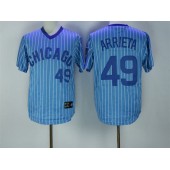 MLB Chicago Cubs 49 Jake Arrieta Light Blue Pullover 1988 Cooperstown Collection Stitched Men Jersey