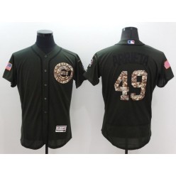 MLB Chicago Cubs 49 Jake Arrieta Retired Green Salute to Service 2016 Flexbase Majestic Baseball Men Jersey