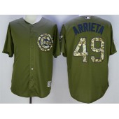 MLB Chicago Cubs 49 Jake Arrieta Retired Green Salute to Service Cool Base Baseball Men Jersey