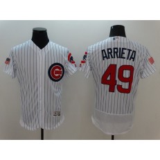 MLB Chicago Cubs 49 Jake Arrieta White Stars & Stripes Fashion Independence Day Stitched 4Majestic Flex Base Men Jersey