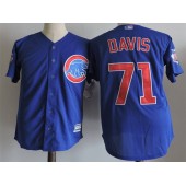 MLB Chicago Cubs 71 Wade Davis Blue Cool Base Men Jersey