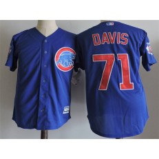 MLB Chicago Cubs 71 Wade Davis Blue Cool Base Men Jersey